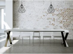 Mesa consola extensível 90x40/300 cm Diago Cinza Branca quadro Antracite