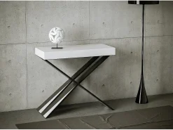 Mesa consola extensível 90x40/300 cm Diago Cinza Branca quadro Antracite