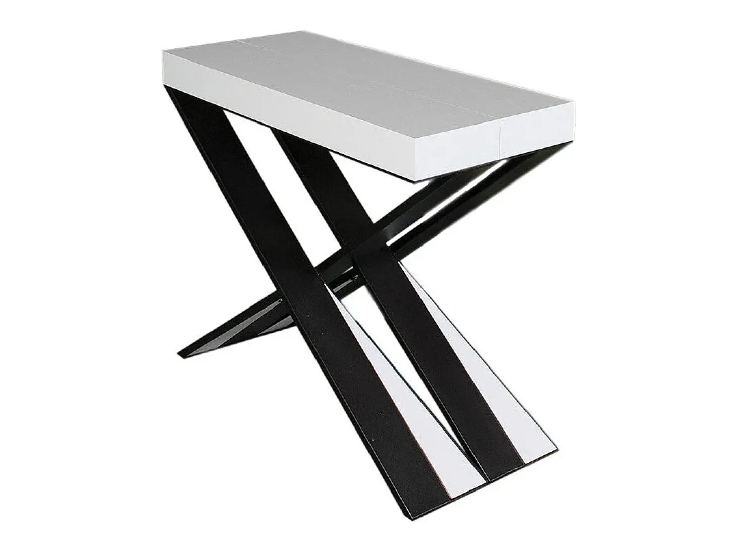 Mesa consola extensível 90x40/300 cm Diago Cinza Branca quadro Antracite