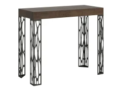 Mesa consola extensível 90x40/196 cm Ghibli Small Nogueira quadro Antracite
