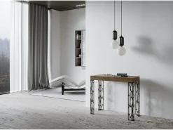 Mesa consola extensível 90x40/196 cm Ghibli Small Nogueira quadro Antracite
