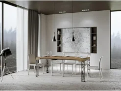 Mesa consola extensível 90x40/196 cm Ghibli Small Nogueira quadro Antracite