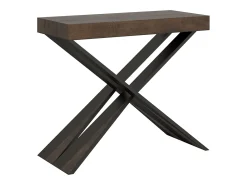 Mesa consola extensível 90x40/300 cm Diago Nogueira quadro Antracite