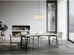Mesa consola extensível 90x40/300 cm Rio Cinza Branca quadro Antracite