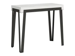 Mesa consola extensível 90x40/300 cm Rio Cinza Branca quadro Antracite