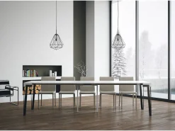 Mesa consola extensível 90x40/300 cm Rio Cinza Branca quadro Antracite