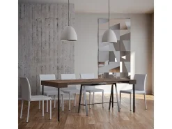 Mesa consola extensível 90x40/196 cm Banco Small Nogueira quadro Antracite