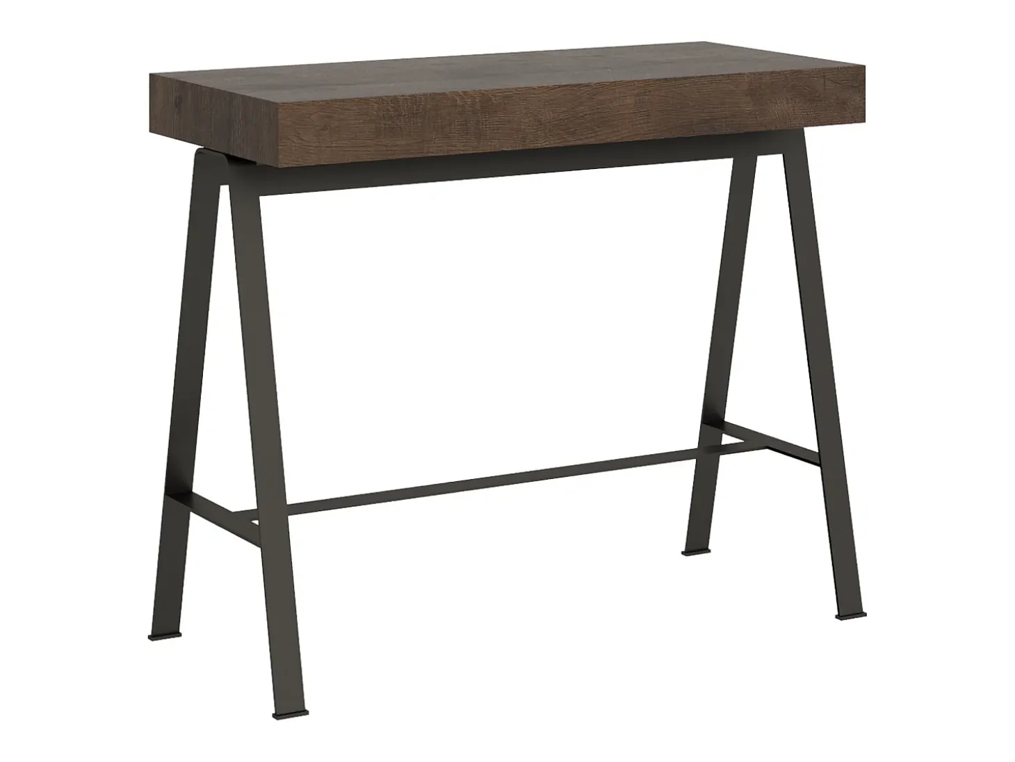 Mesa consola extensível 90x40/196 cm Banco Small Nogueira quadro Antracite