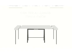 Mesa consola extensível 90x40/196 cm Banco Small Nogueira quadro Antracite
