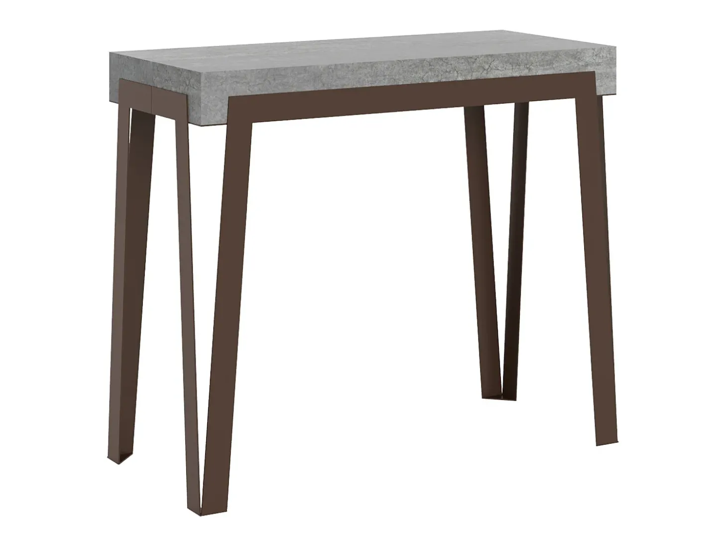 Mesa consola extensível 90x40/196 cm Rio Small Cimento quadro Ferrugem