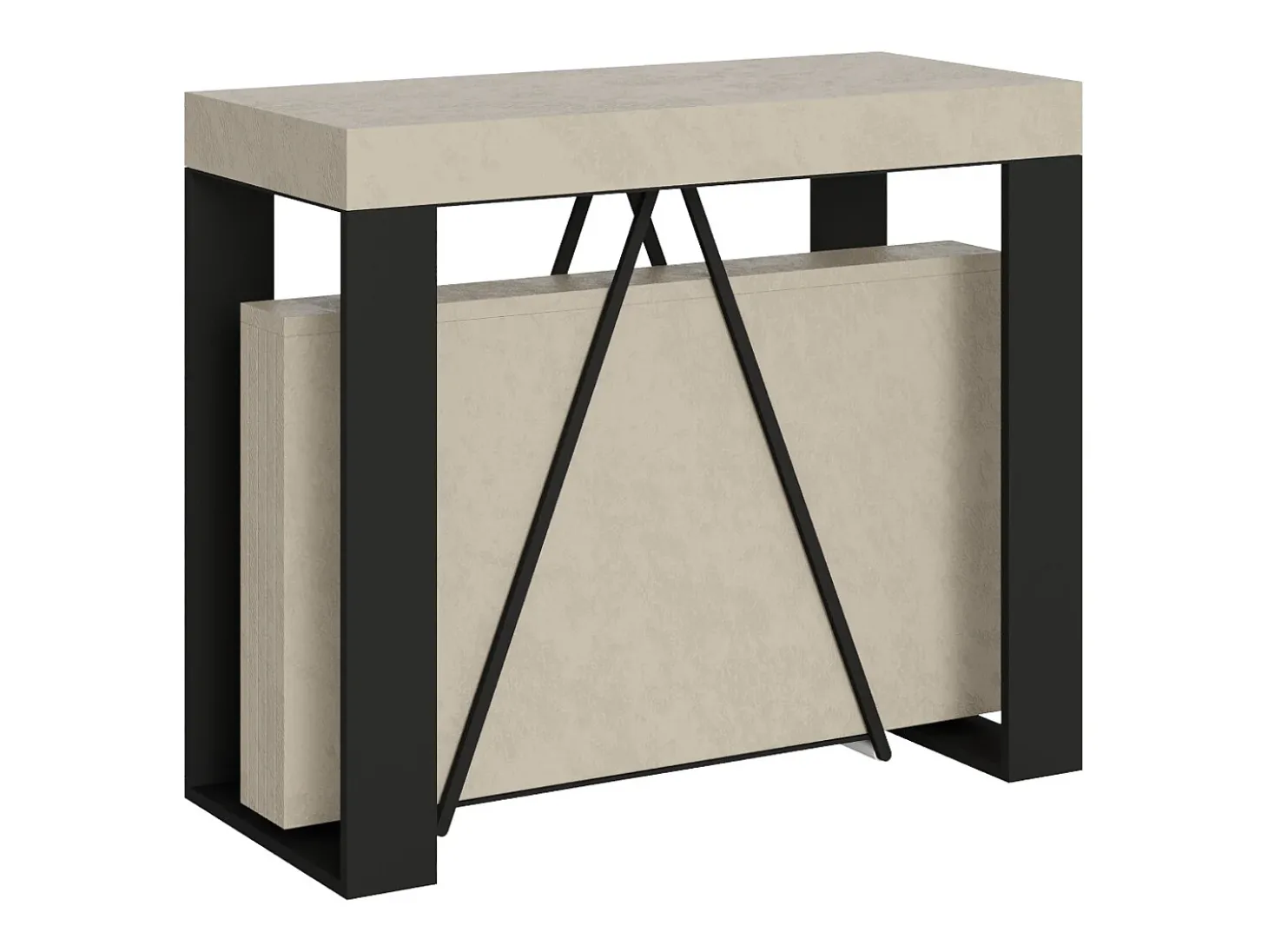 Mesa consola extensível 90x40/196 cm Zamat Small caxemira quadro antracite