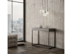 Mesa consola extensível 90x40/300 cm Nordica Cimento quadro Antracite