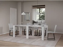 Mesa consola extensível 90x25/181 cm Narrow Cinza Branca