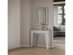 Mesa consola extensível 90x25/181 cm Narrow Cinza Branca