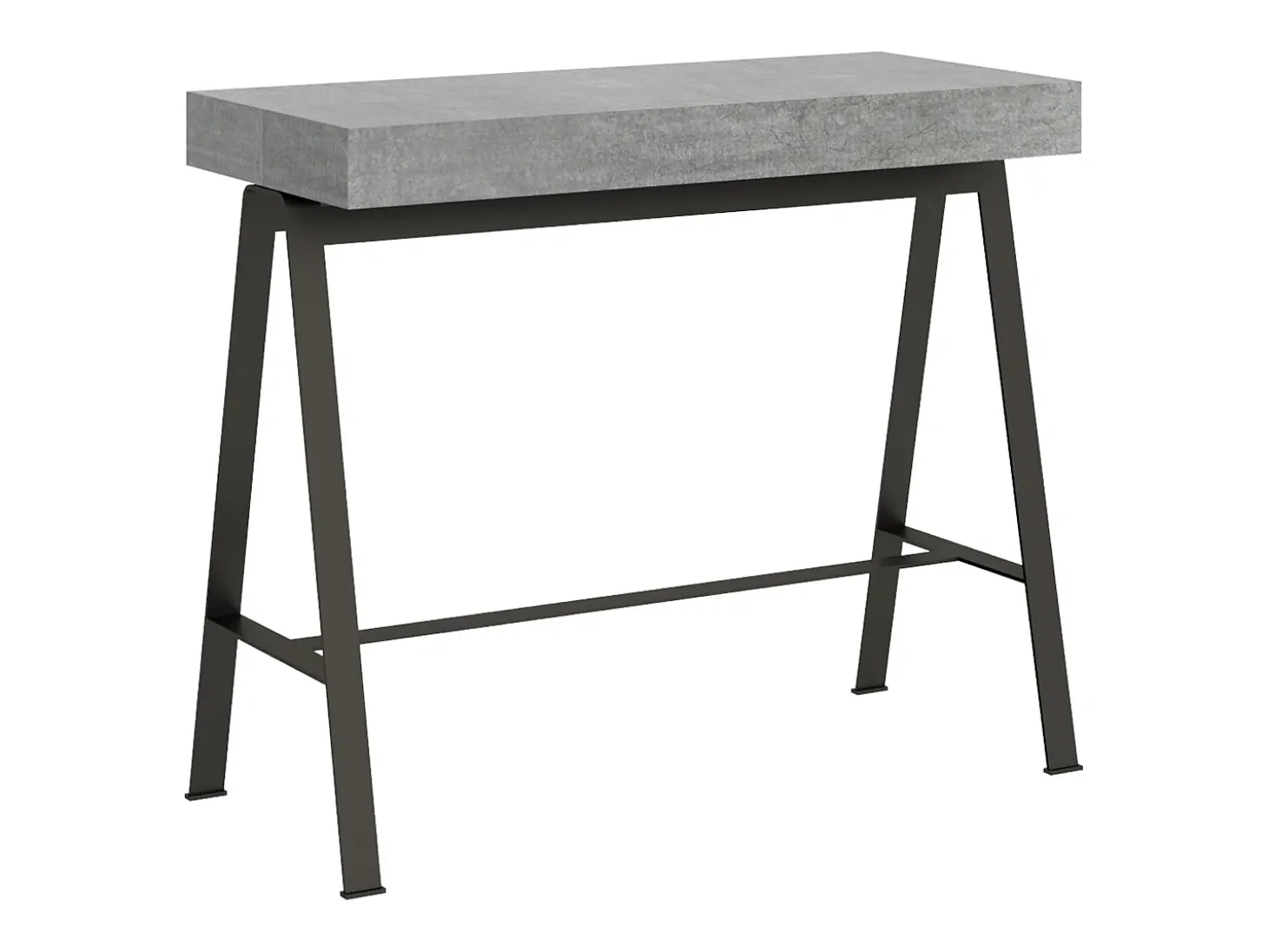 Mesa consola extensível 90x40/196 cm Banco Small Cimento quadro Antracite