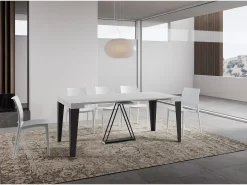 Mesa consola extensível 90x40/300 cm Algo cinza branca quadro antracite