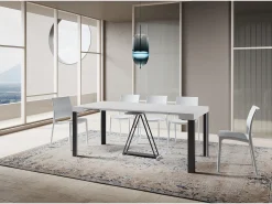 Mesa consola extensível 90x40/196 cm Tarax Small cinza branca quadro antracite