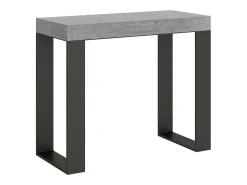 Mesa consola extensível 90x40/196 cm Tecno Small Premium Cimento quadro Antracite