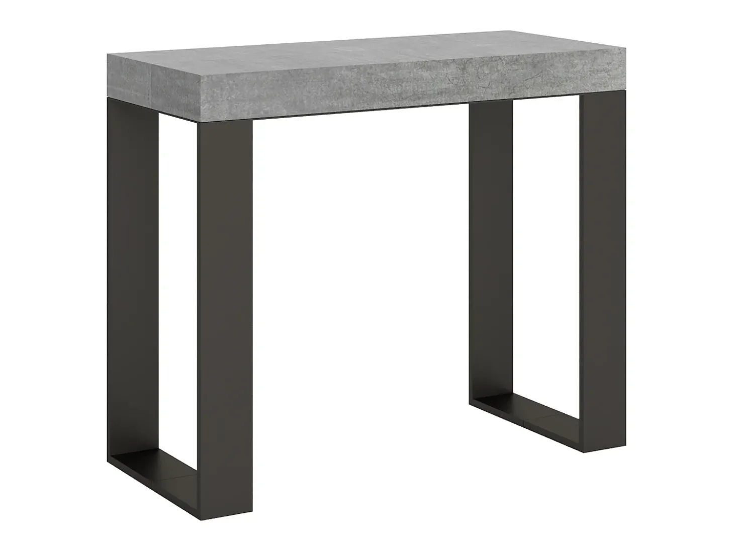 Mesa consola extensível 90x40/196 cm Tecno Small Premium Cimento quadro Antracite