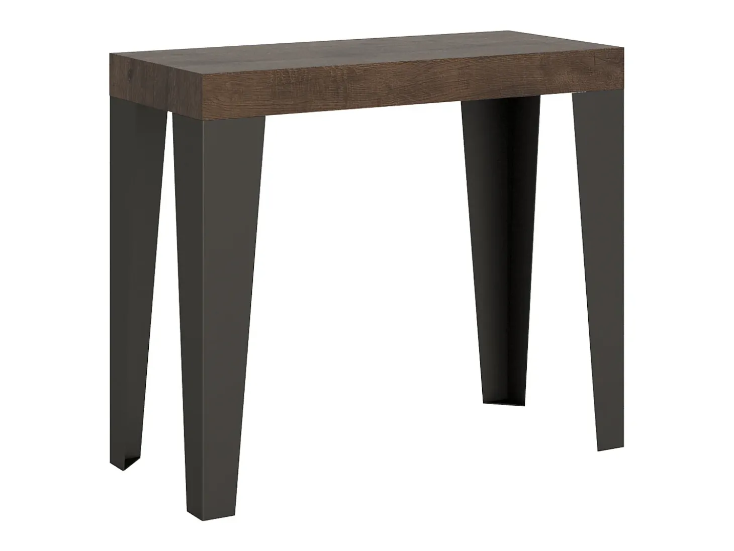 Mesa consola extensível 90x40/300 cm Flame Nogueira quadro Antracite