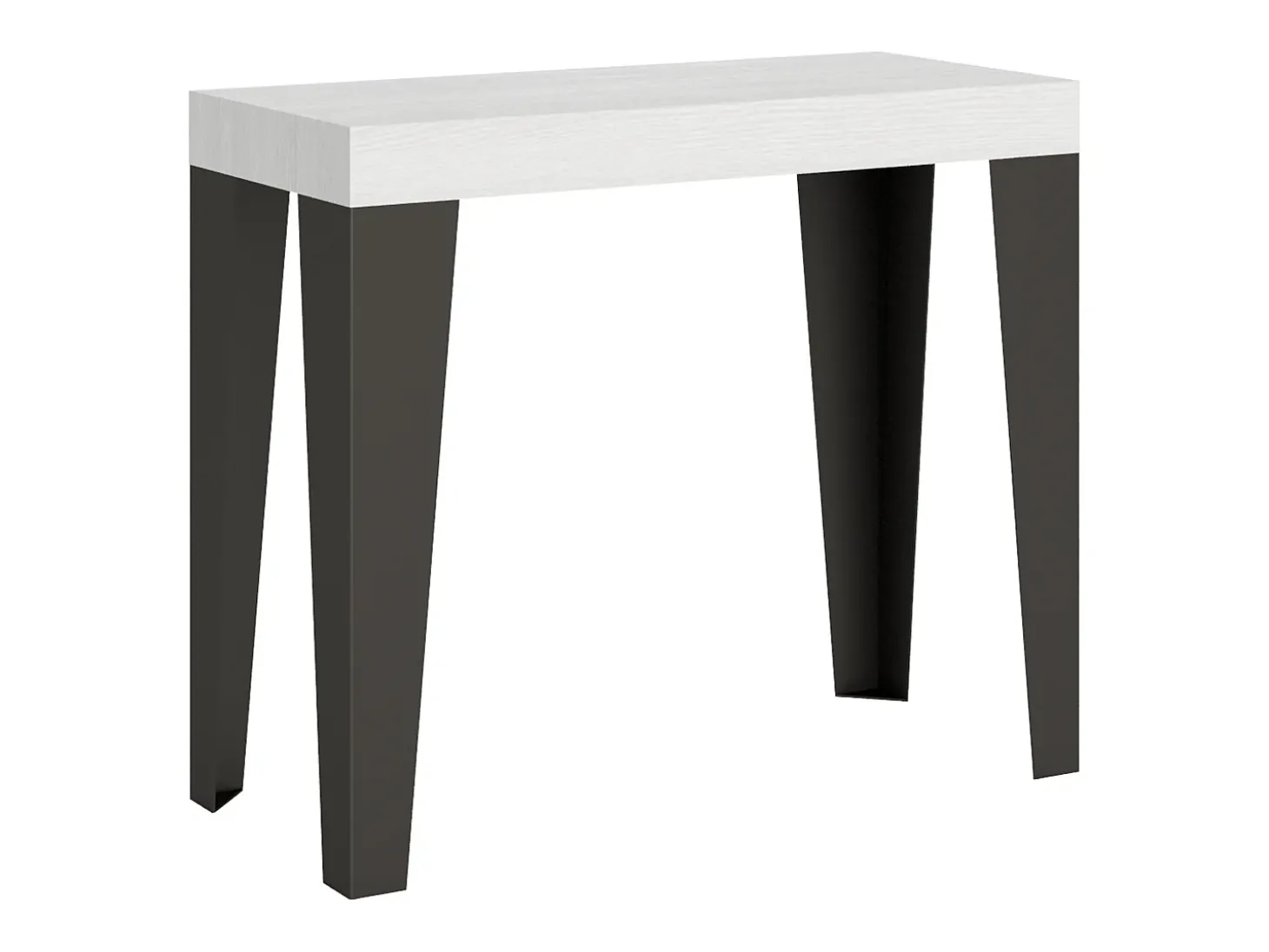 Mesa consola extensível 90x40/196 cm Flame Small Premium Cinza Branca quadro Antracite