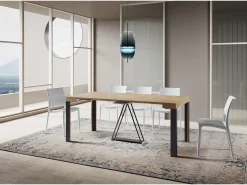 Mesa consola extensível 90x40/196 cm Tarax Small carvalho natural quadro antracite