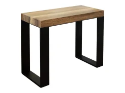 Mesa consola extensível 90x40/300 cm Tecno Nogueira quadro Antracite