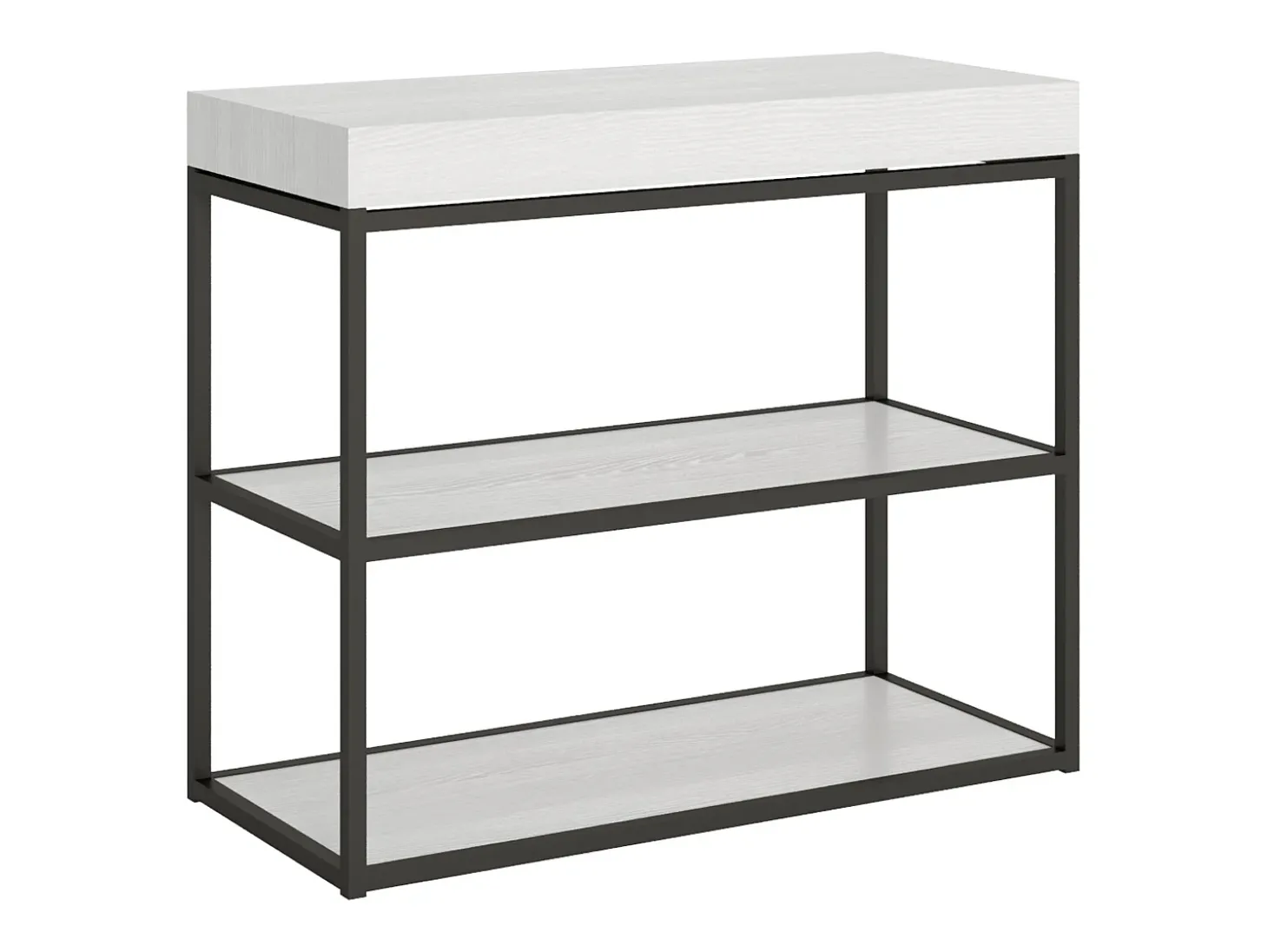 Mesa consola extensível 90x40/300 cm Plano Cinza Branca quadro Antracite