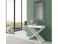 Mesa consola extensível 90x40/300 cm Diago Cinza Branca quadro Branco