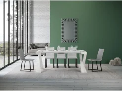 Mesa consola extensível 90x40/300 cm Diago Cinza Branca quadro Branco