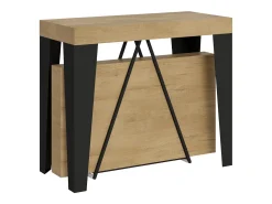 Mesa consola extensível 90x40/300 cm Algo carvalho natural quadro antracite
