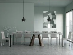Mesa consola extensível 90x40/300 cm Diamante Cimento quadro Urso