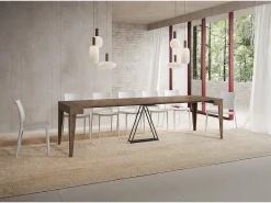 Mesa consola extensível 90x42/302 cm Zima nogueira
