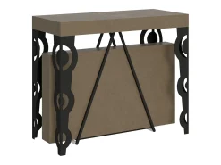 Mesa consola extensível 90x40/196 cm Aceres Small tortora quadro antracite