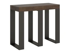 Mesa consola extensível 90x40/300 cm Sintesi Nogueira quadro Antracite