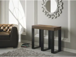 Mesa consola extensível 90x40/300 cm Sintesi Nogueira quadro Antracite