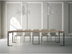 Mesa consola extensível 90x40/300 cm Sintesi Nogueira quadro Antracite