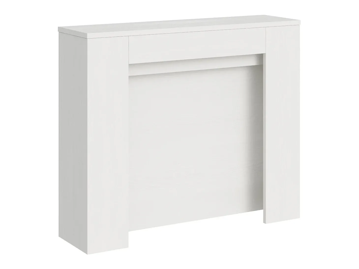 Mesa consola extensível 90x25/211 cm Kiba Cinza Branca extensões internas
