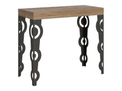 Mesa consola extensível 90x40/196 cm Karamay Small Carvalho Natural quadro Antracite
