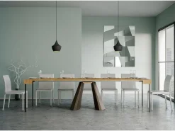 Mesa consola extensível 90x40/300 cm Diamante Carvalho Natural quadro Urso