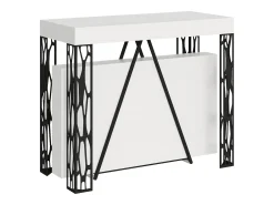 Mesa consola extensível 90x40/196 cm Kerpa Small cinza branca quadro antracite