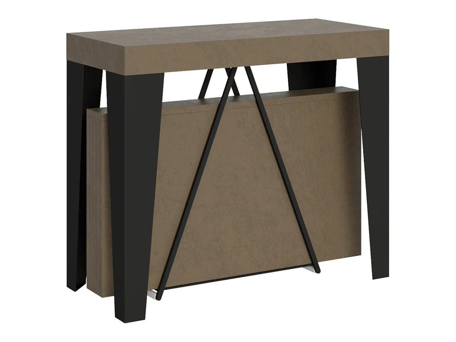 Mesa consola extensível 90x40/300 cm Algo tortora quadro antracite