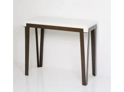 Mesa consola extensível 90x40/196 cm Rio Small Cinza Branca quadro Ferrugem