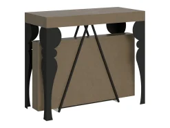 Mesa consola extensível 90x40/196 cm Riza Small tortora quadro antracite