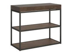 Mesa consola extensível 90x40/300 cm Plano Nogueira quadro Antracite