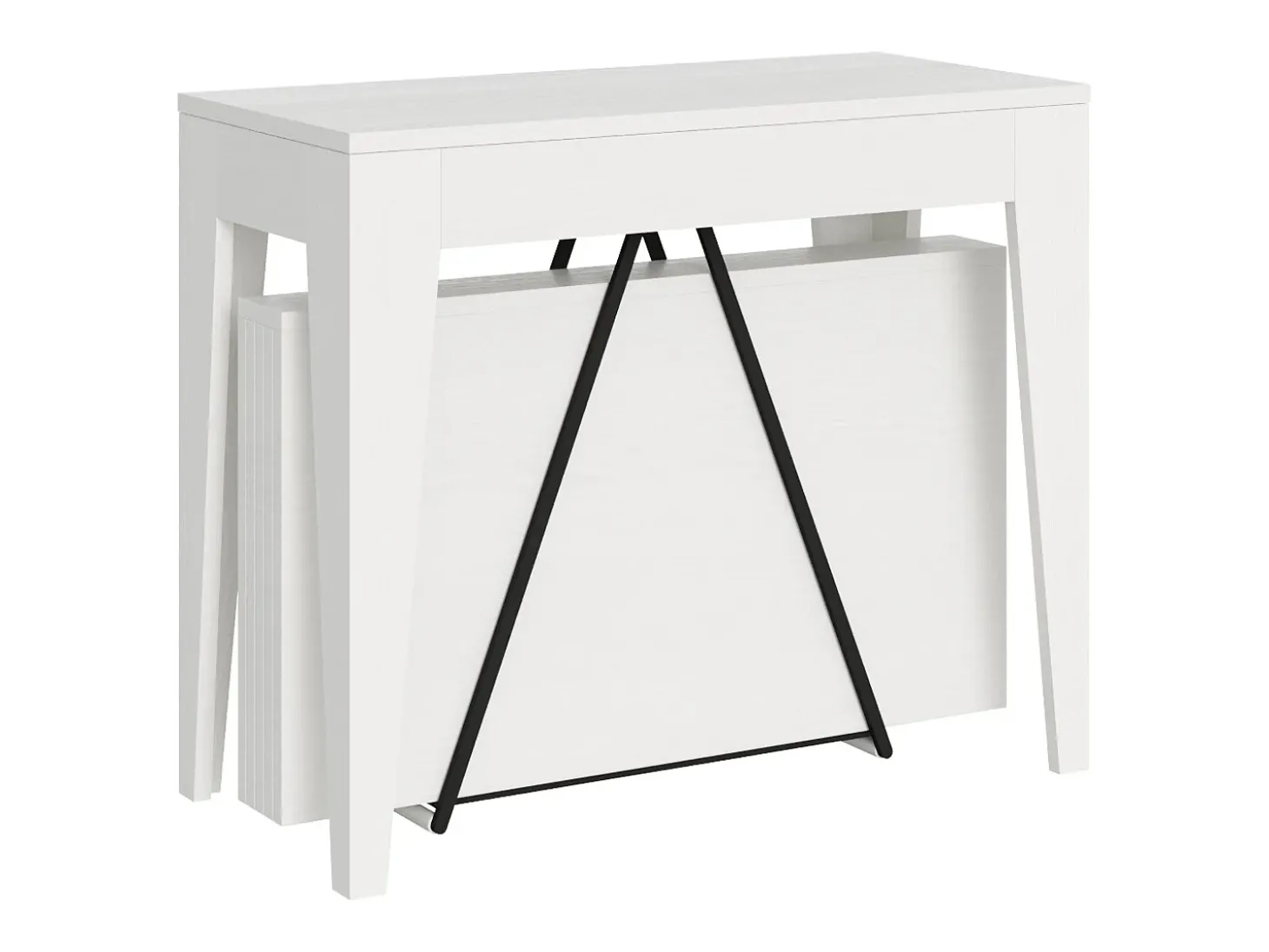 Mesa consola extensível 90x42/198 cm Zima Small cinza branca