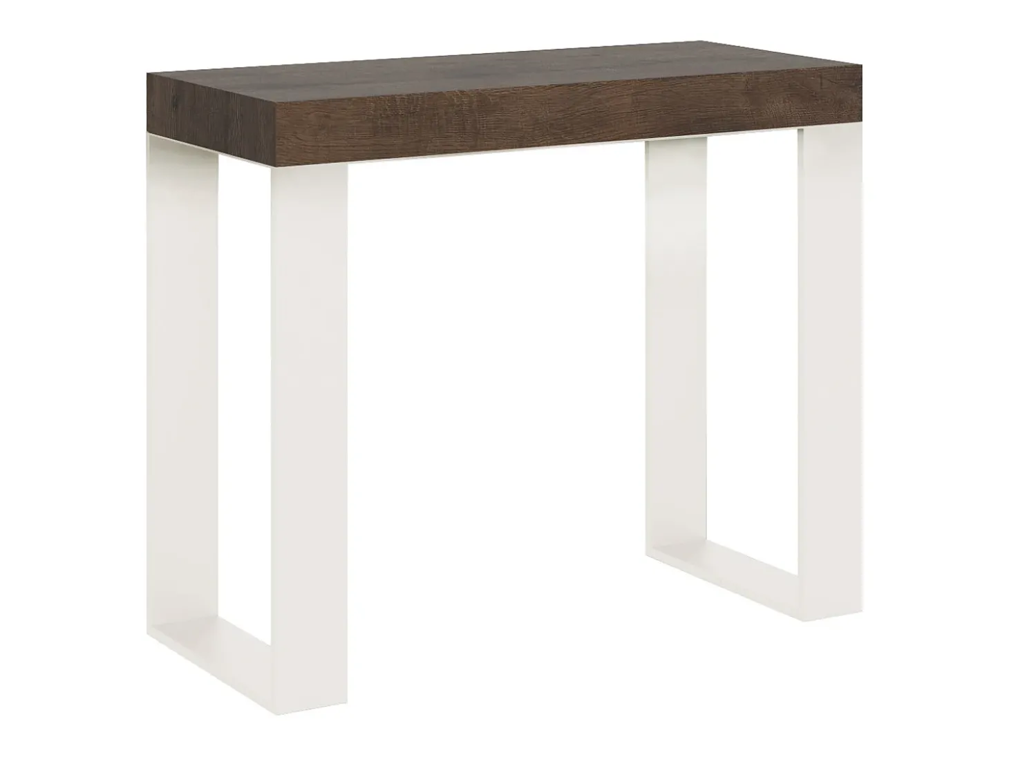 Mesa consola extensível 90x40/196 cm Tecno Small Cimento quadro Branco