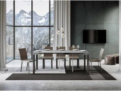 Mesa consola extensível 90x40/196 cm Everyday Small Cimento quadro Antracite
