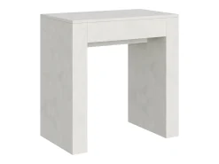 Mesa consola extensível 78x47/299 cm Allin Branco Espatulado extensões internas