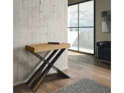 Mesa consola extensível 90x40/300 cm Diago Carvalho Natural quadro Antracite